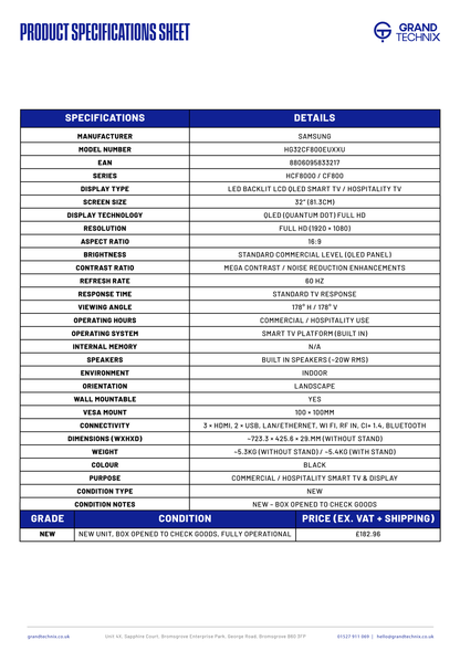 Samsung 32" Full HD Hotel TV